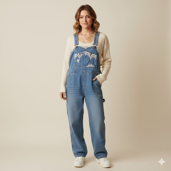 Carhartt Denim Overalls Ladies Size Medium 8/10 - Picture 1 of 10